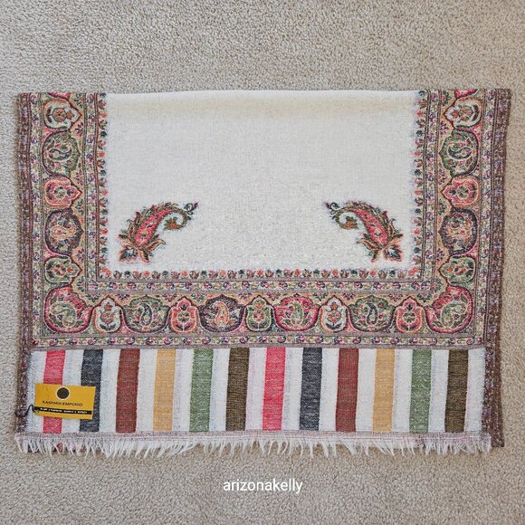Kashmir Emporio Accessories - NWT Kashmir Emporio Colorful Wool Shawl Jacquard Scarf *FLAW*